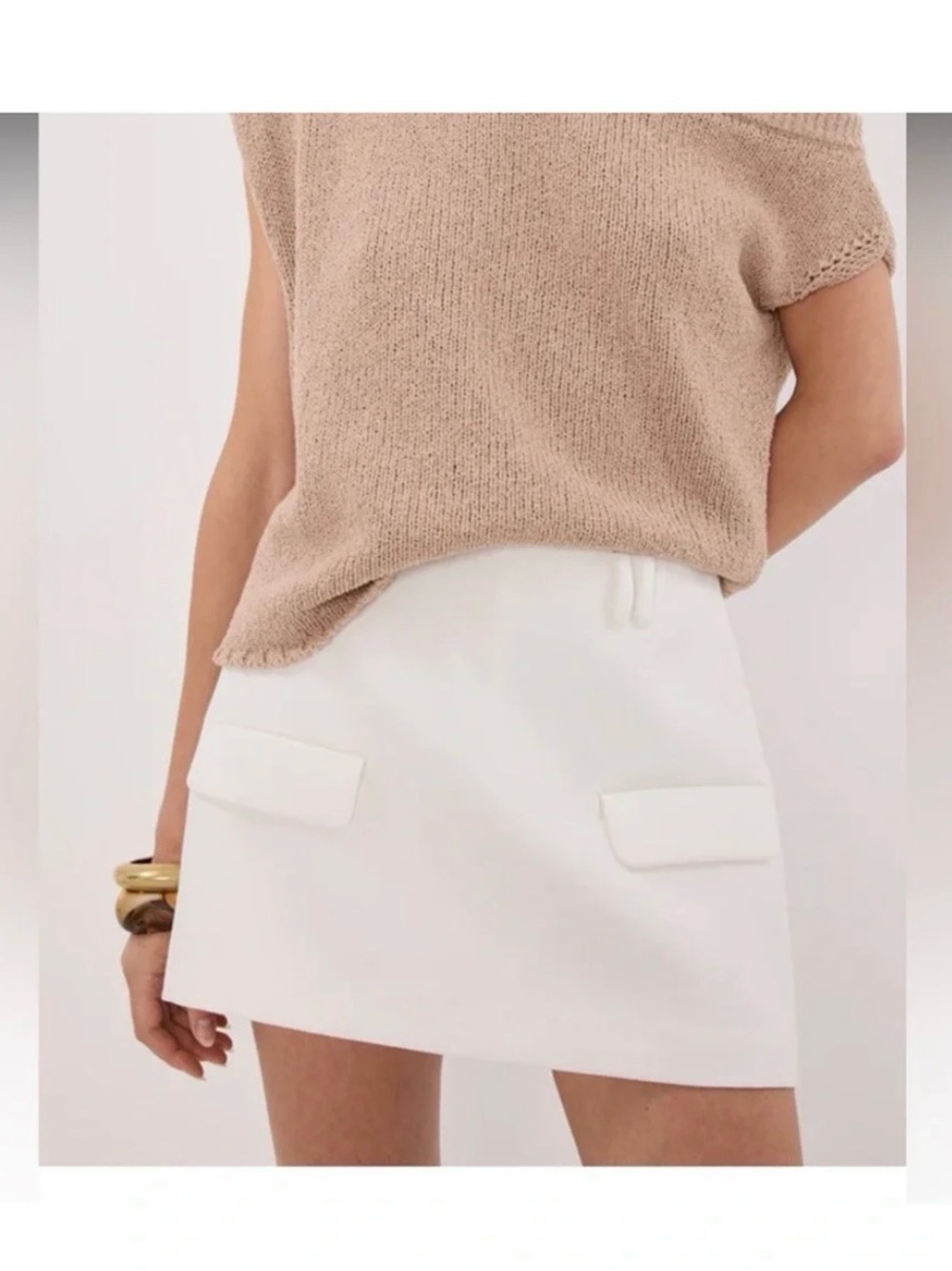 DISSH White Mini SKORT with Pocket Flaps